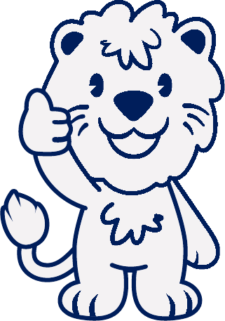 Ati, el león de Pituco, haciendo pulgar arriba